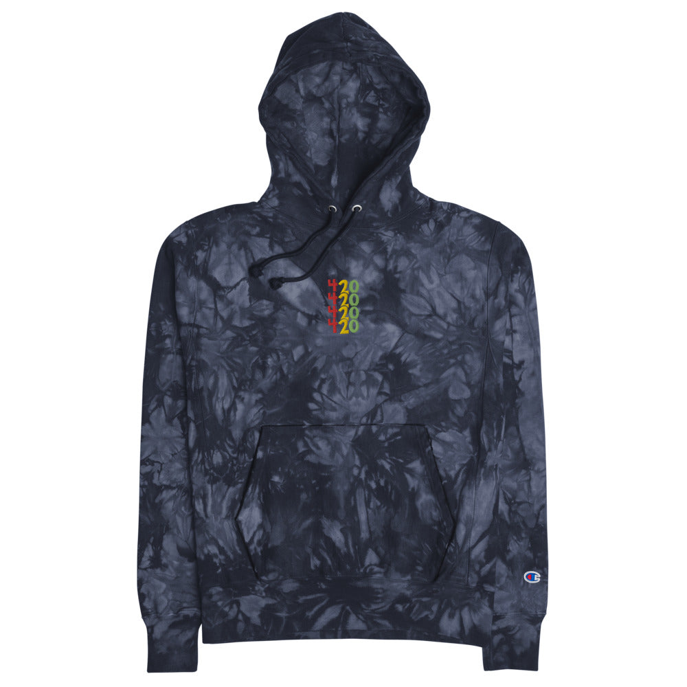 420 Time Champion tie-dye hoodie (Centered)